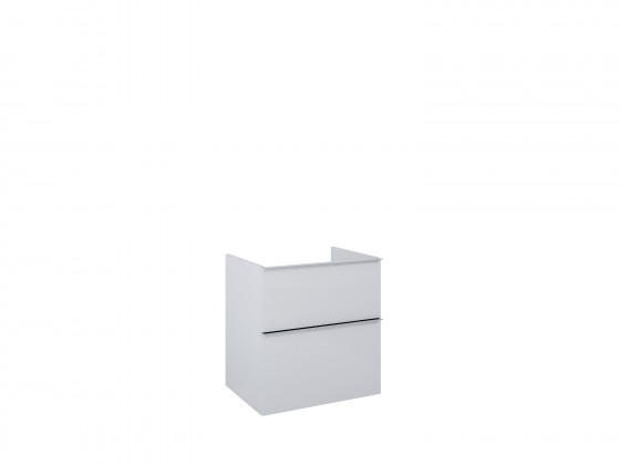 Look Wall Hung Worktop Unit 60cm 2 Drawer Matt Stone with Handles