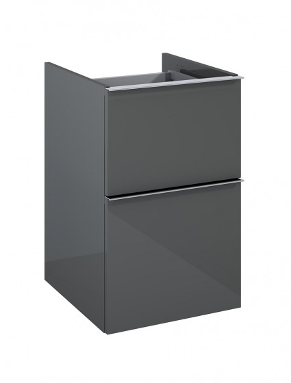 Look Wall Hung Base Unit 40cm 2 Drawer Anthracite Gloss with Handles