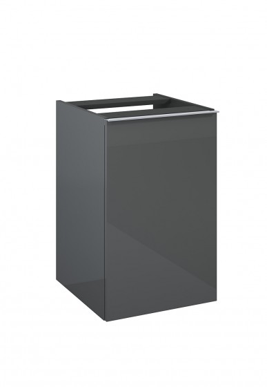 Look Wall Hung Base Unit complete with Basket 40cm Anthracite Gloss with Handle
