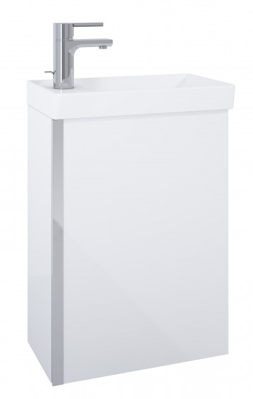 Puro Cloakroom Wall Hung 45.5cm Basin Unit with Basin, White Gloss