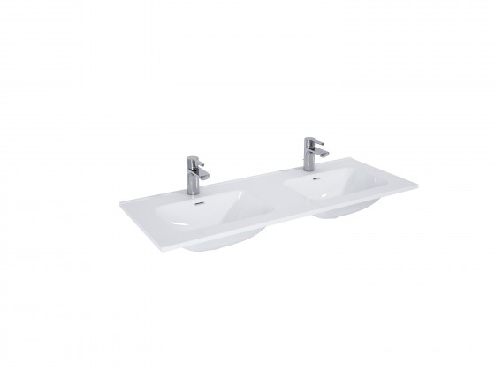 Look Ceramic 120cm 1 Taphole Double Basin 15mm Thick