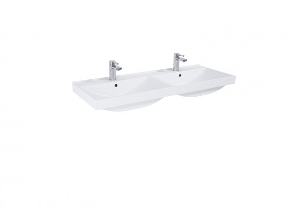 Look Ceramic 120cm 1 Taphole Double Basin 65mm Thick