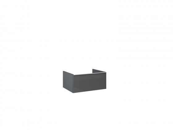 Look Wall Hung Worktop Unit 60cm 1 Drawer Anthracite Gloss with Handle