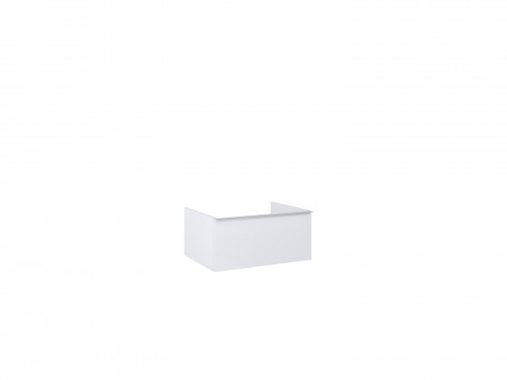 Look Wall Hung Worktop Unit 60cm 1 Drawer White Gloss with Handle