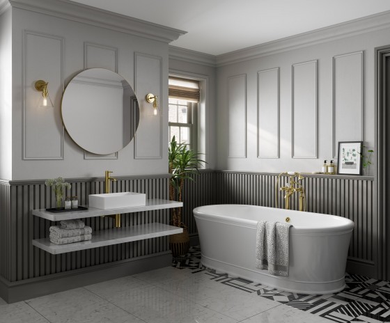 Helix Circular Mirror Brushed Brass Frame 600mm
