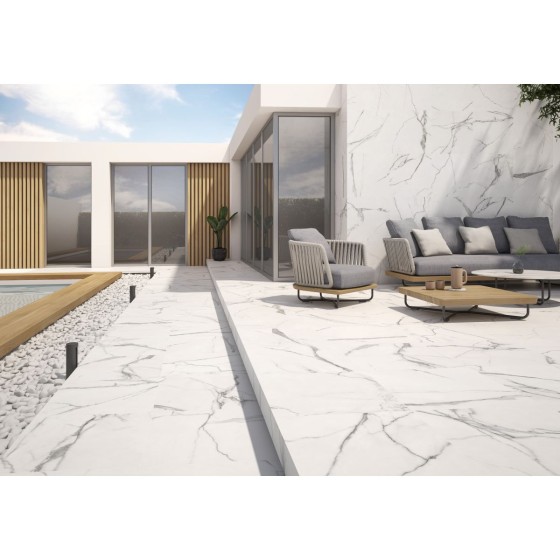 Infinity White Outdoor Tile Natural 610x610x20mm