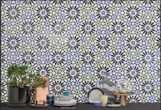 Moorish Hand Painted Casablanca Ceramic Wall Tile 140x140mm