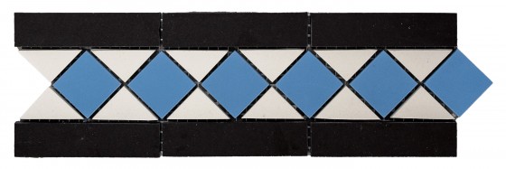 Blenheim Victorian Ocean Blue Porcelain Border Floor Tile 285x93mm