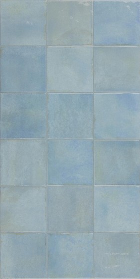 Beaumont Aqua Blue Squares Porcelain Floor and Wall Tile 300x600mm