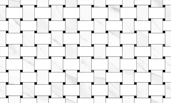 Neptune White Basket Decor Gloss Ceramic Wall Tile 330x550mm