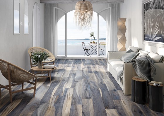Kauri Tasman Blue Natural Porcelain Floor and Wall Tile 200x1200mm