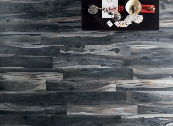 Kauri Victoria Black Natural Porcelain Floor and Wall Tile 200x1200mm
