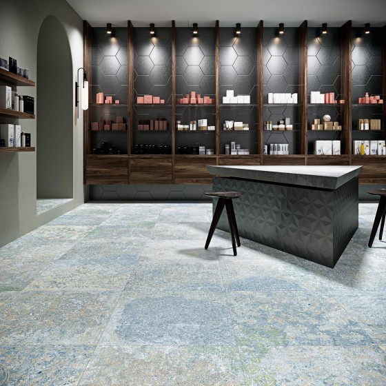 Bohemian Blue Porcelain Floor and Wall Tile 500x1000mm