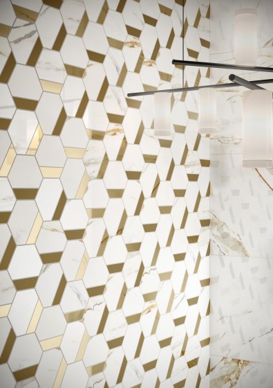 Calcatta Oro Hexagon Mosaic 290x310mm