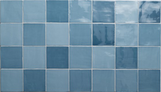 Zellige Sky Blue Ceramic Wall Tile 130x130mm