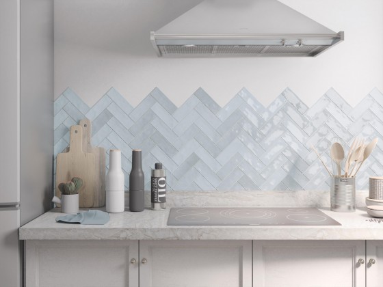 Carnival Sky Blue Porcelain Floor and Wall Tile 200x65mm
