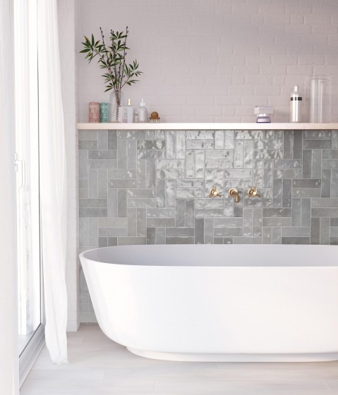 Carnival Grey Porcelain Floor and Wall Tile 200x65mm