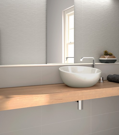 Ambient White Decor Ceramic Wall Tile 200x600mm