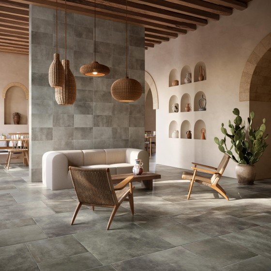 Tuscan Salento Losa Grey Floor and Wall Tile 805x805mm