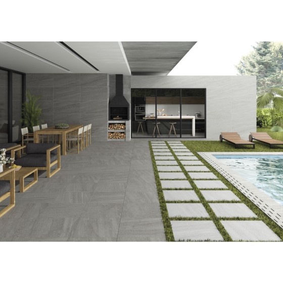 Coast Dark Grey Porcelain Paving 592x592x20mm