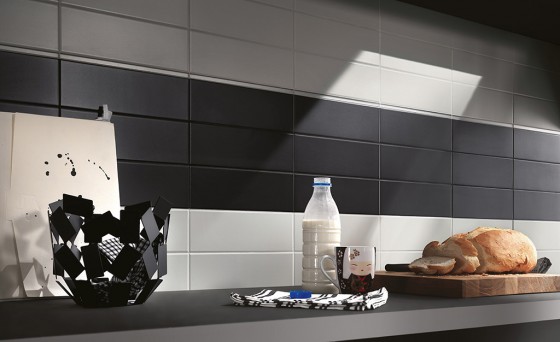 Connections Matt Black Ceramic Wall Tile 100x300mm