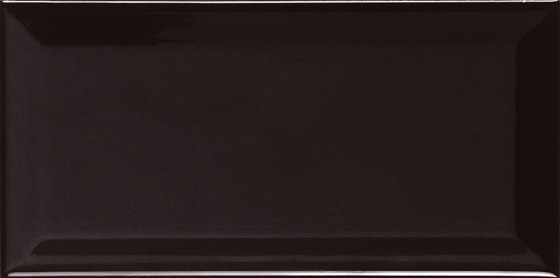 Metro Underground Bevel Black Ceramic Wall Tile  75x150mm