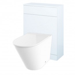Surface Rimless Back to Wall Pan, Slim Soft Close Seat, Revival 2 White WC Unit and Concealed Cistern