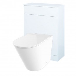 Surface Rimless Back to Wall Pan, Slim Soft Close Seat, Revival 2 White WC Unit and Concealed Cistern