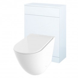 Invent Rimless Back to Wall Pan, Slim Soft Close Seat, Revival White WC Unit and Concealed Cistern