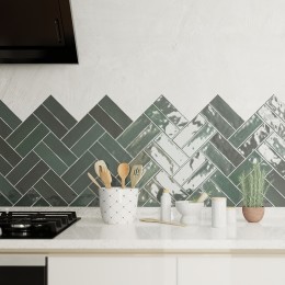 Carnival Green Porcelain Floor and Wall Tile 200x65mm