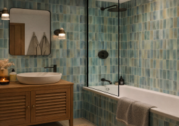 	Gleeze Turchese Blue Porcelain Floor and Wall Tile 75x200mm