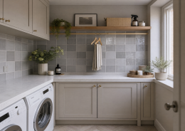 Zellige Smoke Grey Ceramic Wall Tile 130x130mm