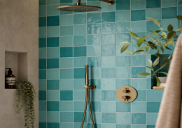 Zellige Jade Green Ceramic Wall Tile 130x130mm