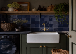 Zellige Navy Blue Ceramic Wall Tile 130x130mm