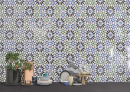 Lifestyle Bathroom,Kitchen,Conservatory,Hallway/Living Area with Moorish Hand Painted Casablanca Ceramic Gloss Polished Wall Tile