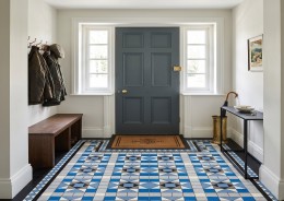 	Blenheim Victorian Ocean Blue Porcelain Border Floor Tile 285x93mm