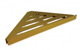 Genesis Golden Stainless Steel Reversible Tile In Corner Shower Shelf (KBREV.187)