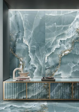 Italian Onyx Turquoise Green Polished Porcelain Wall & Floor Tile 600x1200mm
