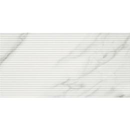 Capri White Marble Ribbed Decor Ceramic Wall Tile 300x600mm