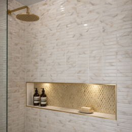 Capri Gold Marble Brick Decor Ceramic Wall Tile 300x600mm