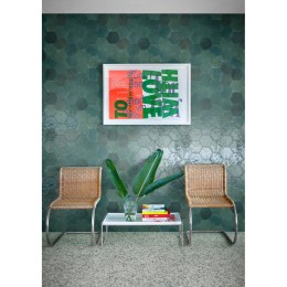 Lume Green Hexagon Porcelain Wall and Floor Tile 210x182mm
