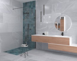 Touchstone Light Grey Matt Polished Porcelain Wall and Floor Tile 450x900mm