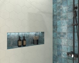 Utopia Hex White Porcelain Wall and Floor Tile 150x170mm