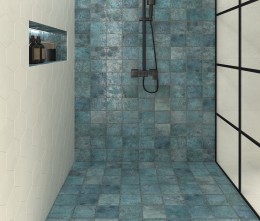 Lifestyle Bathroom Shower Room with Eden Gloss Polished Porcelain Wall and Floor