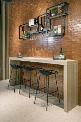 Dwell Terracotta Gloss Ceramic Wall Tile 56x267mm