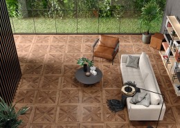 Inlay Nogal Parquet Decor Porcelain Floor and Wall Tile 750x750mm