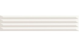 Up White Reeded Gloss Ceramic Wall Tile 250x50mm