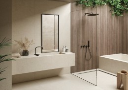 Lifestyle Hallway Cloakroom Utility Room Living Dining Bathroom with Fossil Rectangle Brick Matt Porcelain Sand Wall and Floor