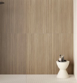 Kobe Slatwood Teak Porcelain Wall Tile 600x1200mm