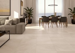 Ridge Cream Porcelain Floor and Wall Tile 608x608mm